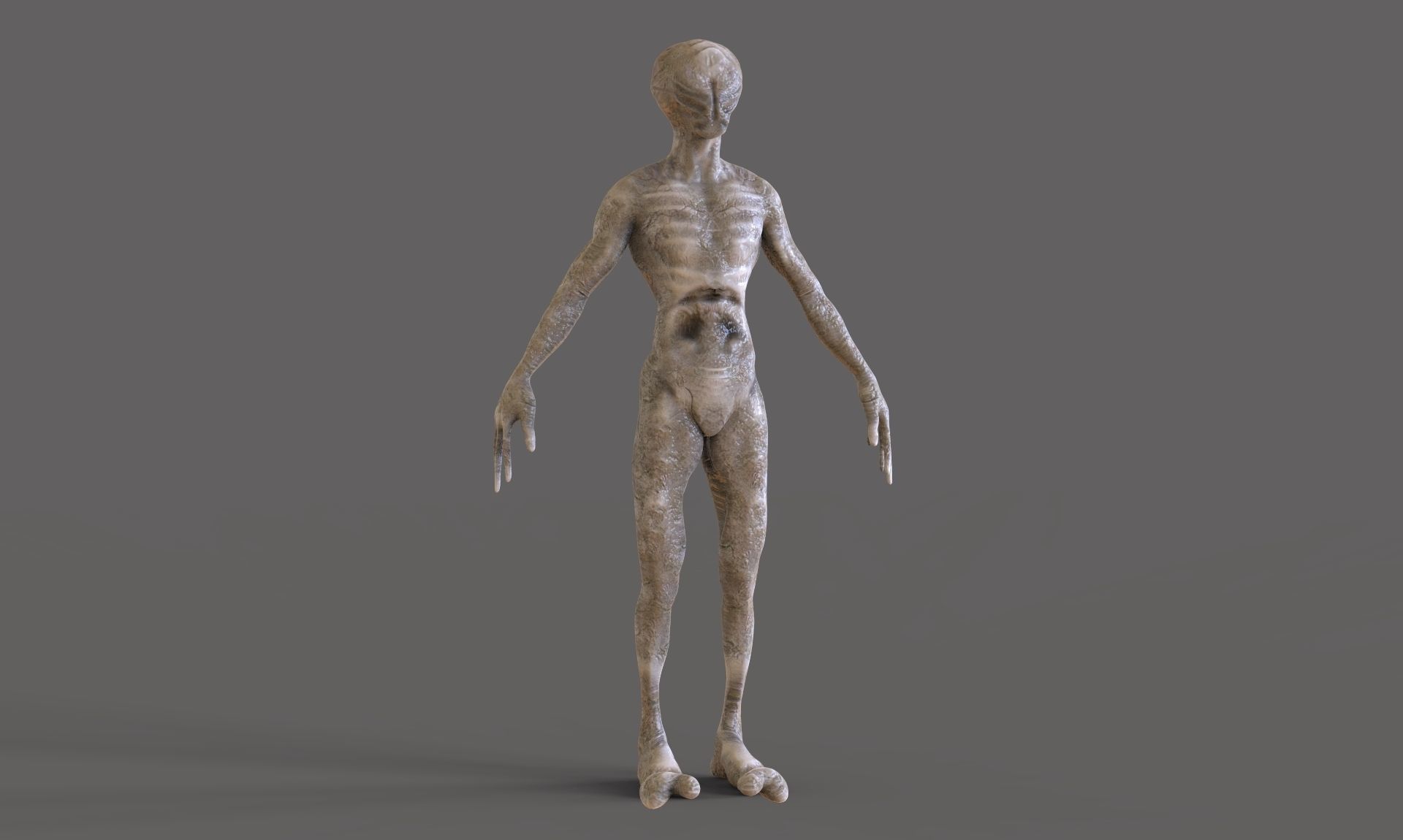 Monster 3 humanoid alien Low-poly 3D model_8