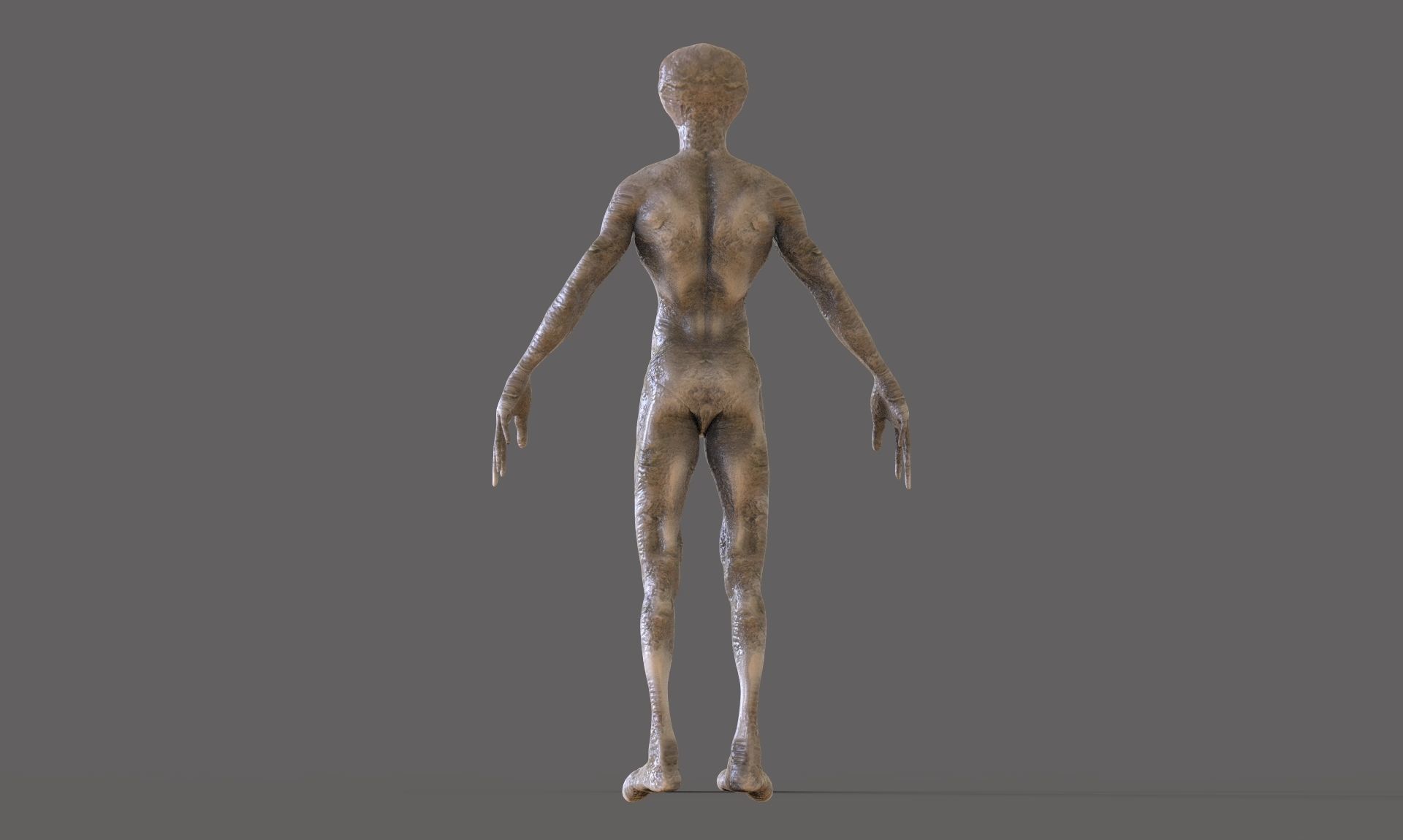 Monster 3 humanoid alien Low-poly 3D model_6