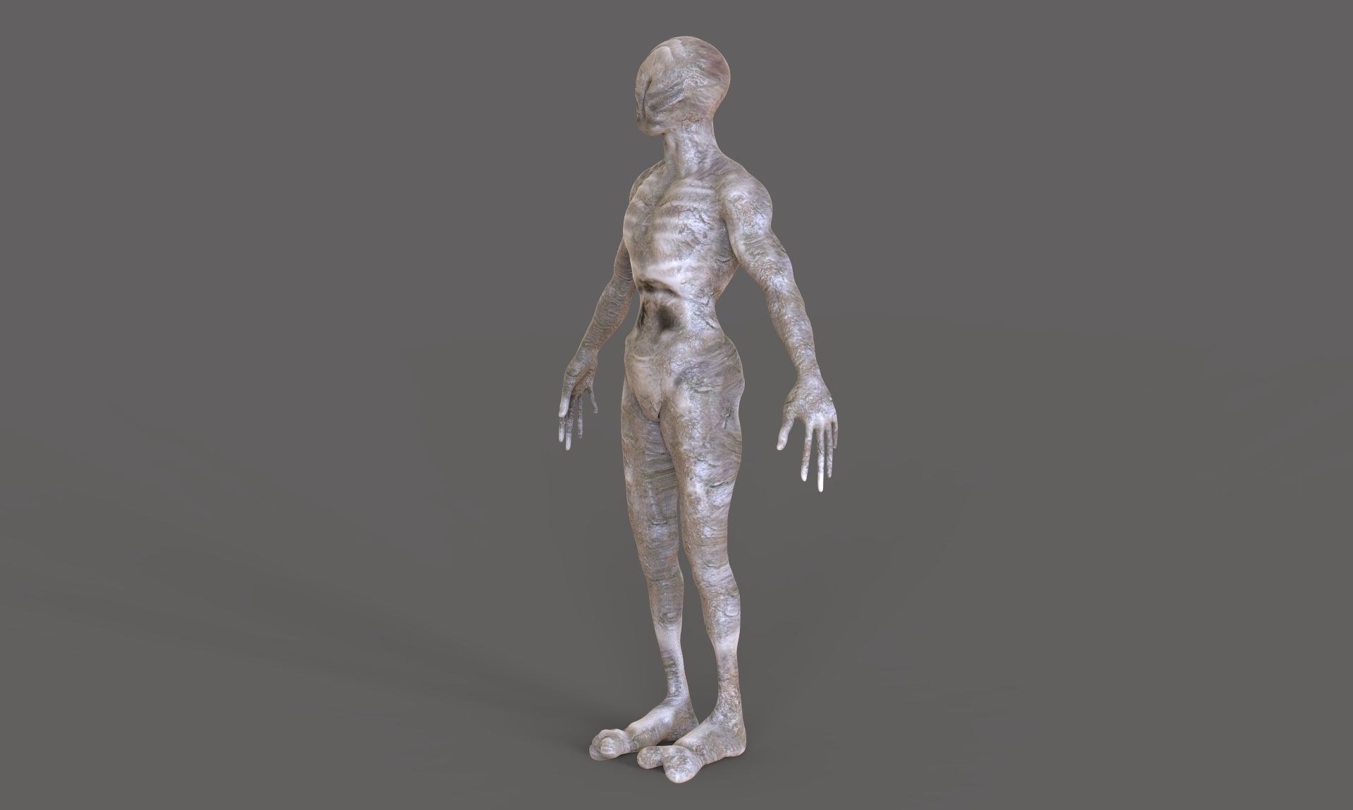 Monster 3 humanoid alien Low-poly 3D model_5