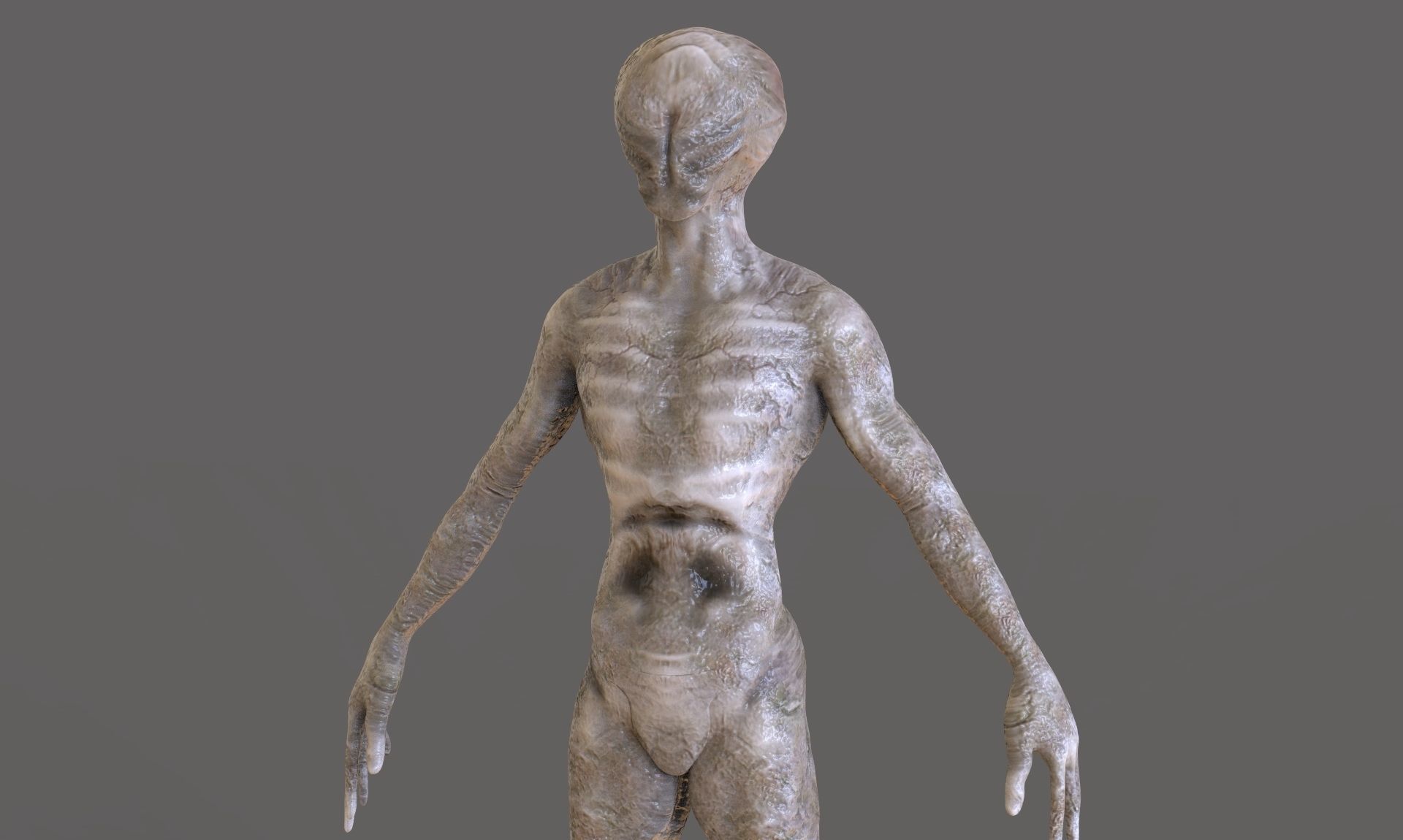 Monster 3 humanoid alien Low-poly 3D model_9