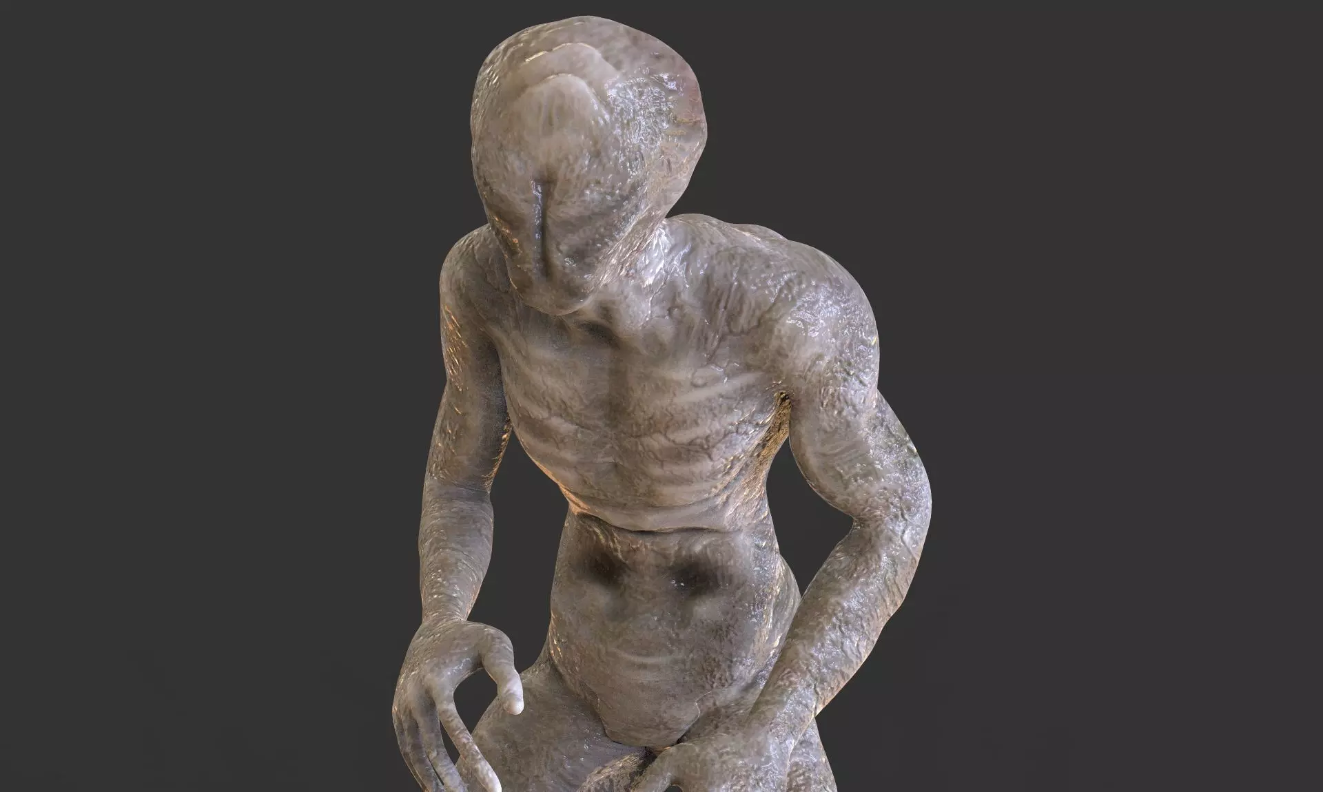 Monster 3 humanoid alien Low-poly 3D model_0