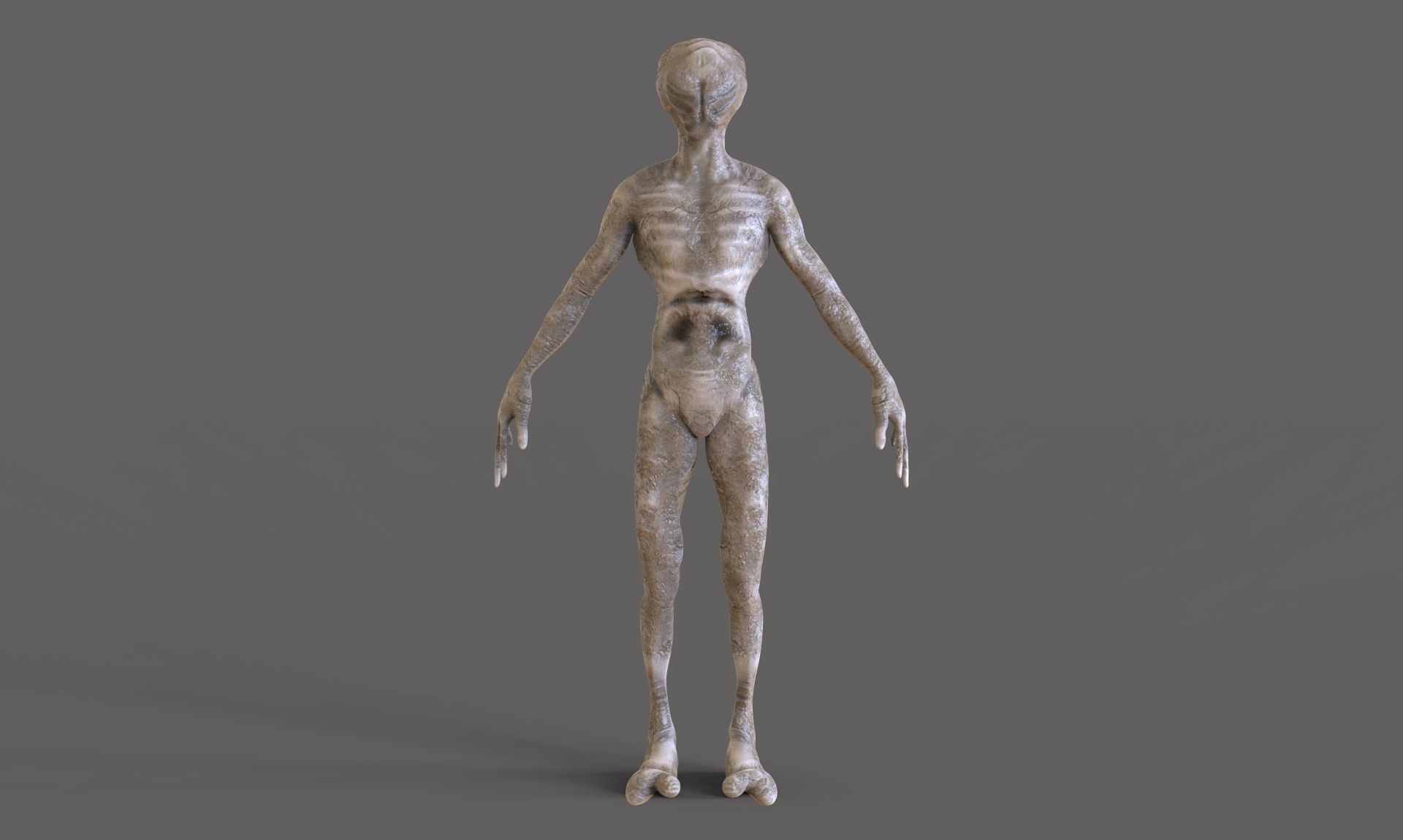 Monster 3 humanoid alien Low-poly 3D model_4