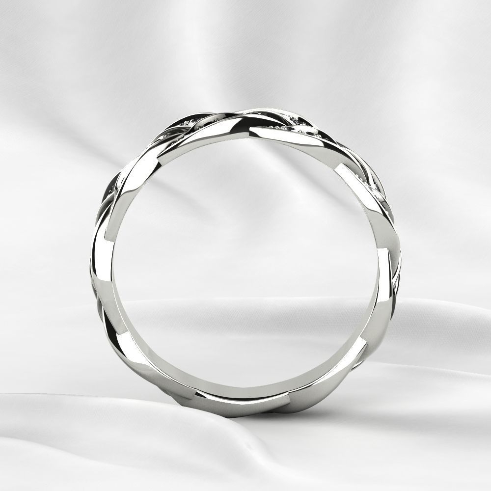 Black Rhodium Gold Ring with Diamonds 3D print model_12