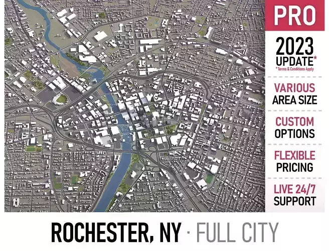 Rochester Low-poly 3D model
