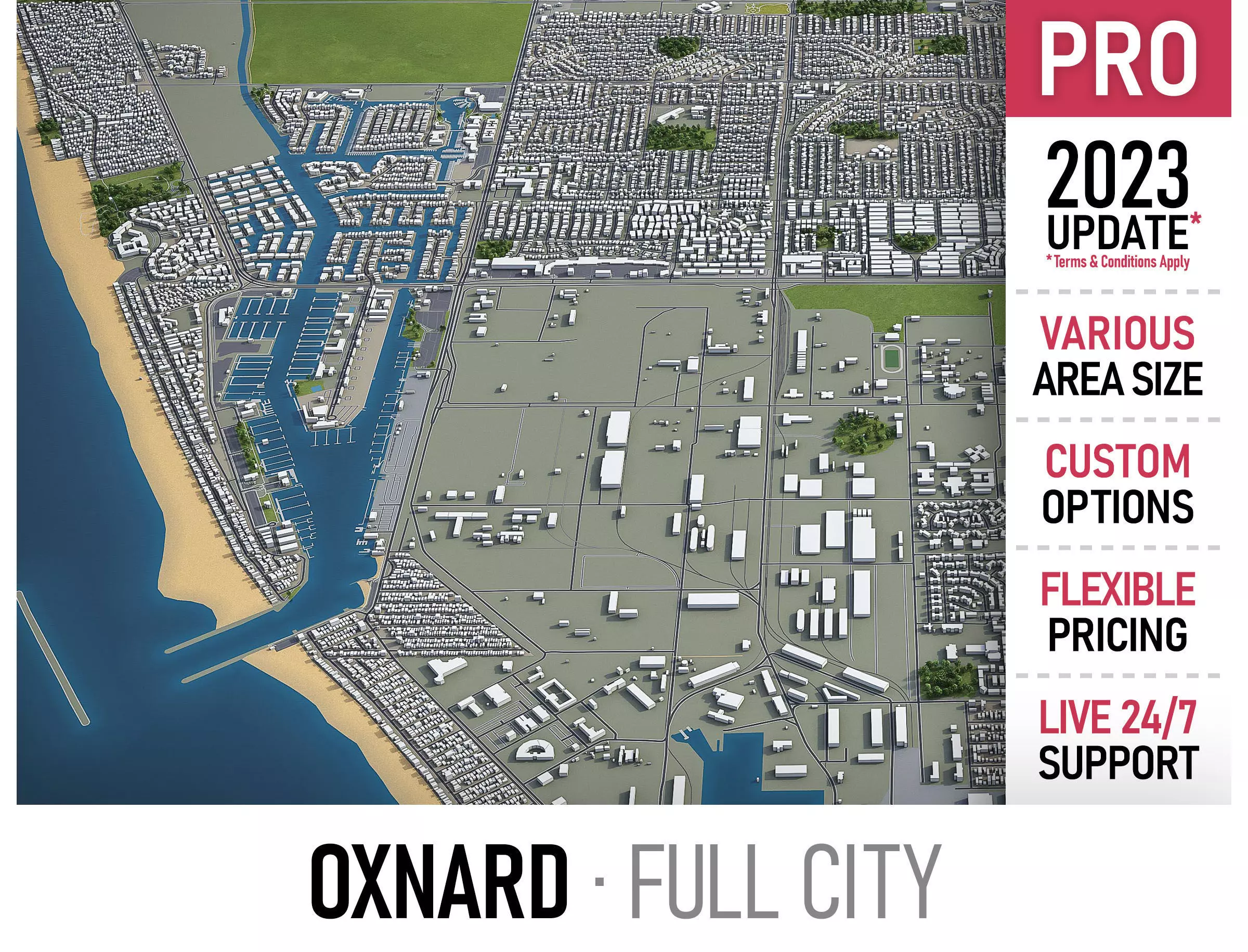 Oxnard  Low-poly 3D model_0