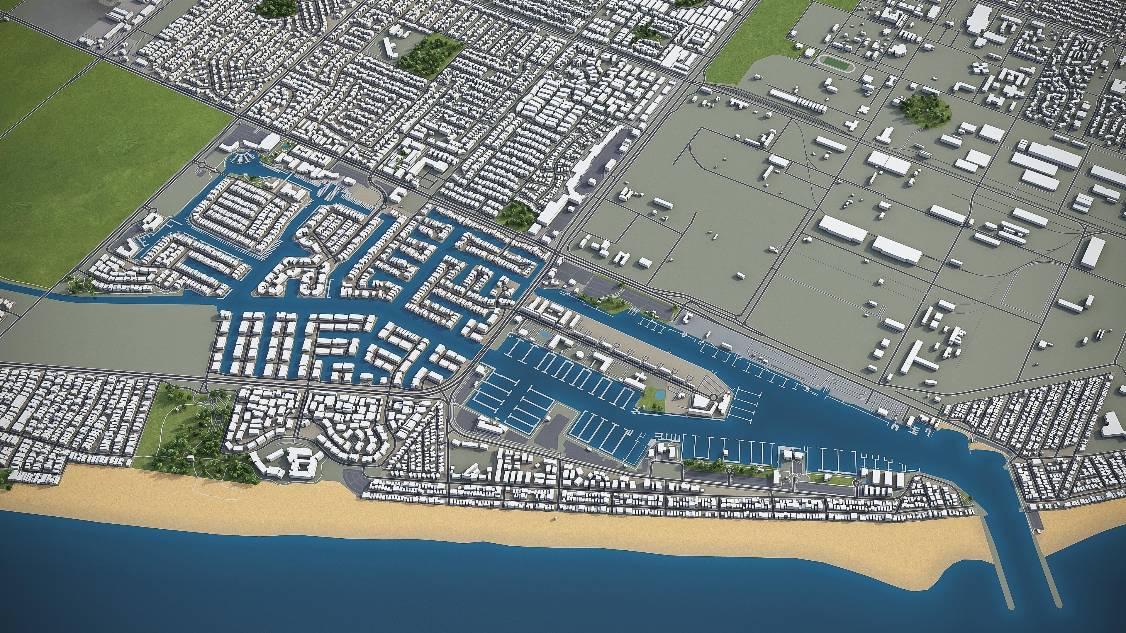 Oxnard  Low-poly 3D model_4