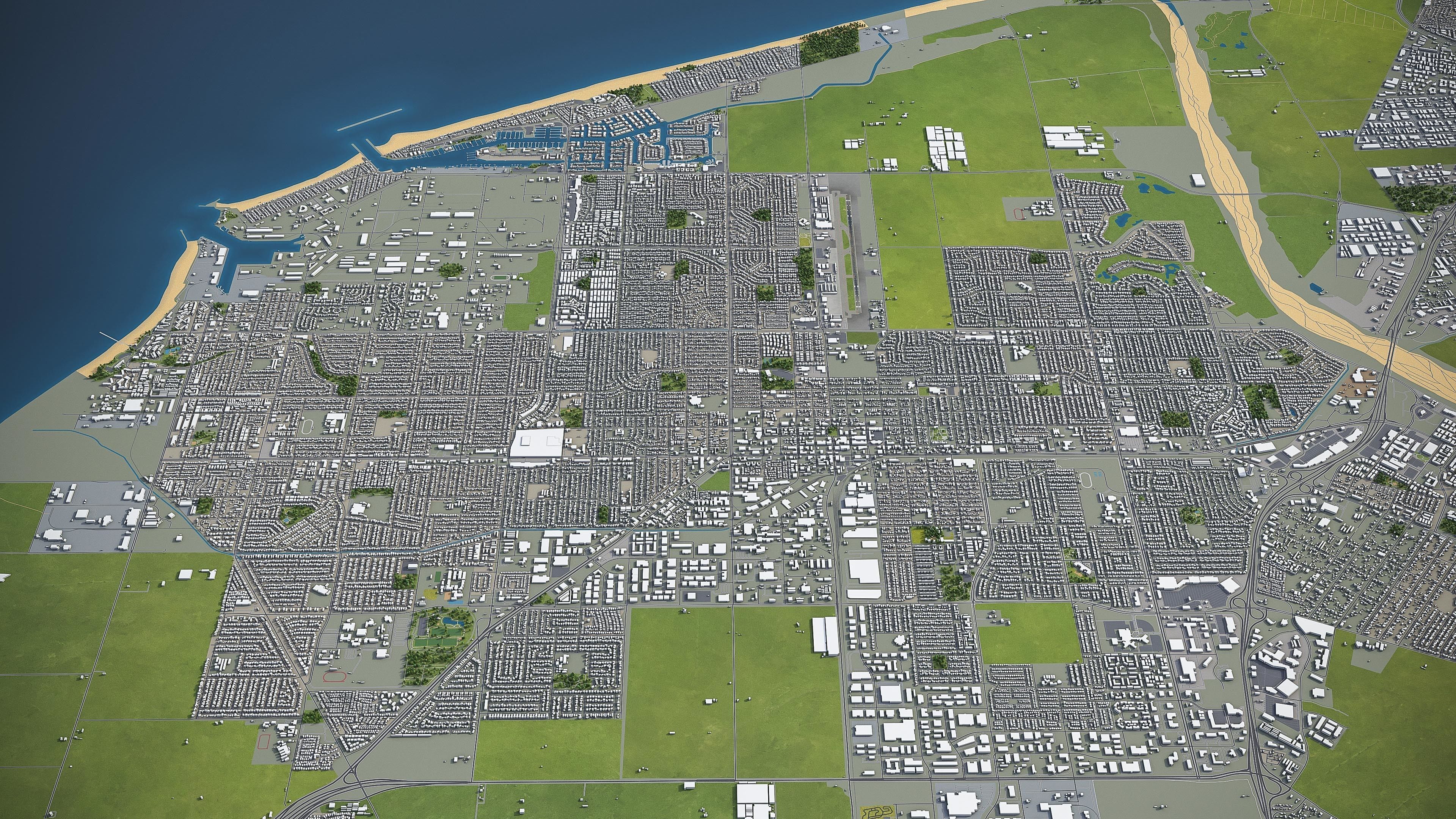 Oxnard  Low-poly 3D model_5