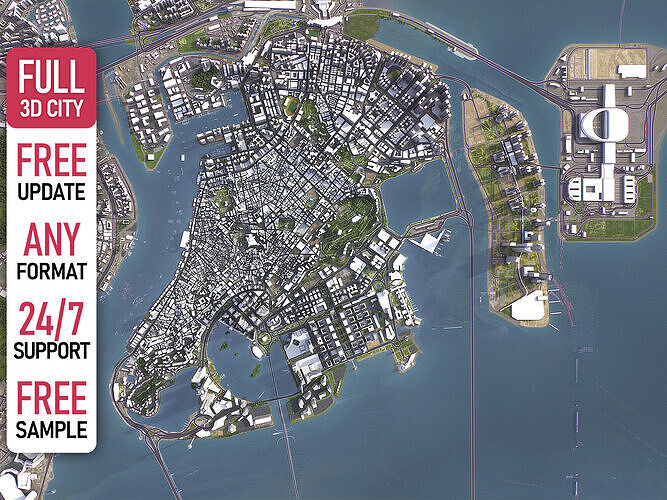 Macau - Macao - 3D City Model Low-poly 3D model