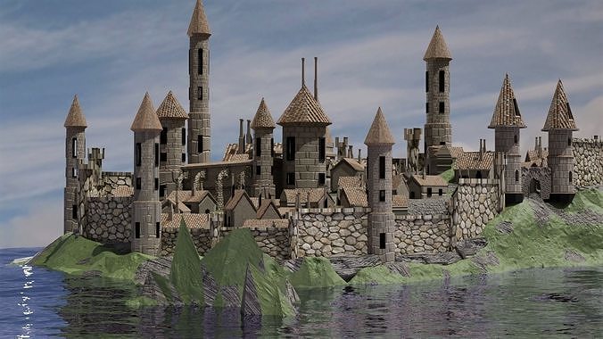 Castle at the Seaside 3D model