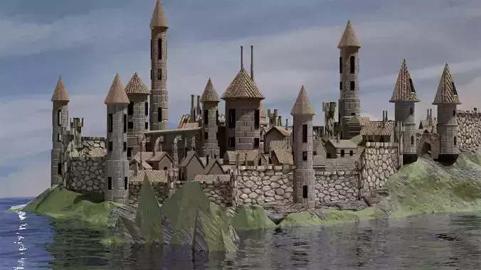 Castle at the Seaside 3D model