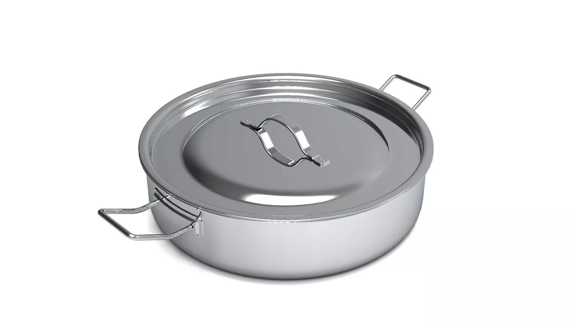 3d pan stainless steel pot 3D model_0