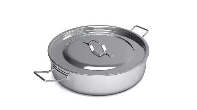 3d pan stainless steel pot 3D model
