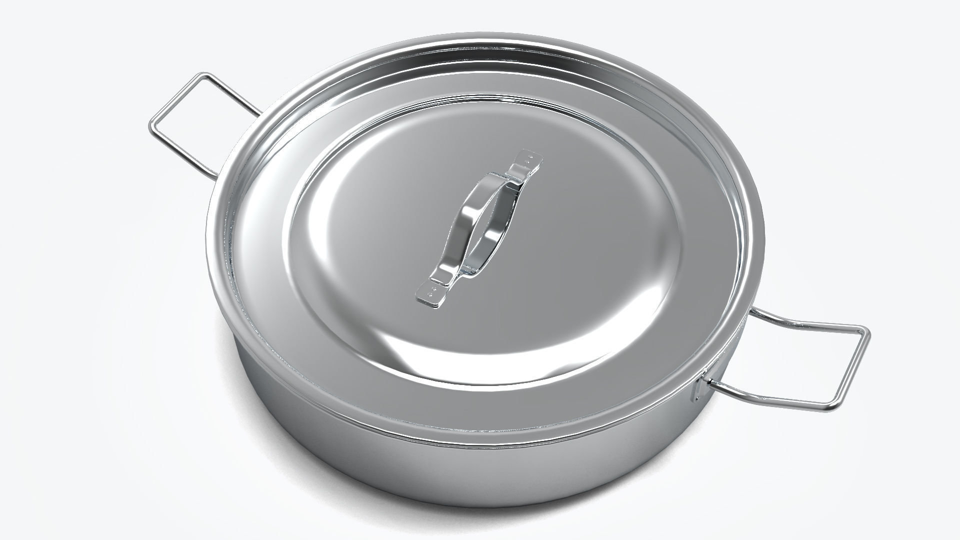 3d pan stainless steel pot 3D model_2