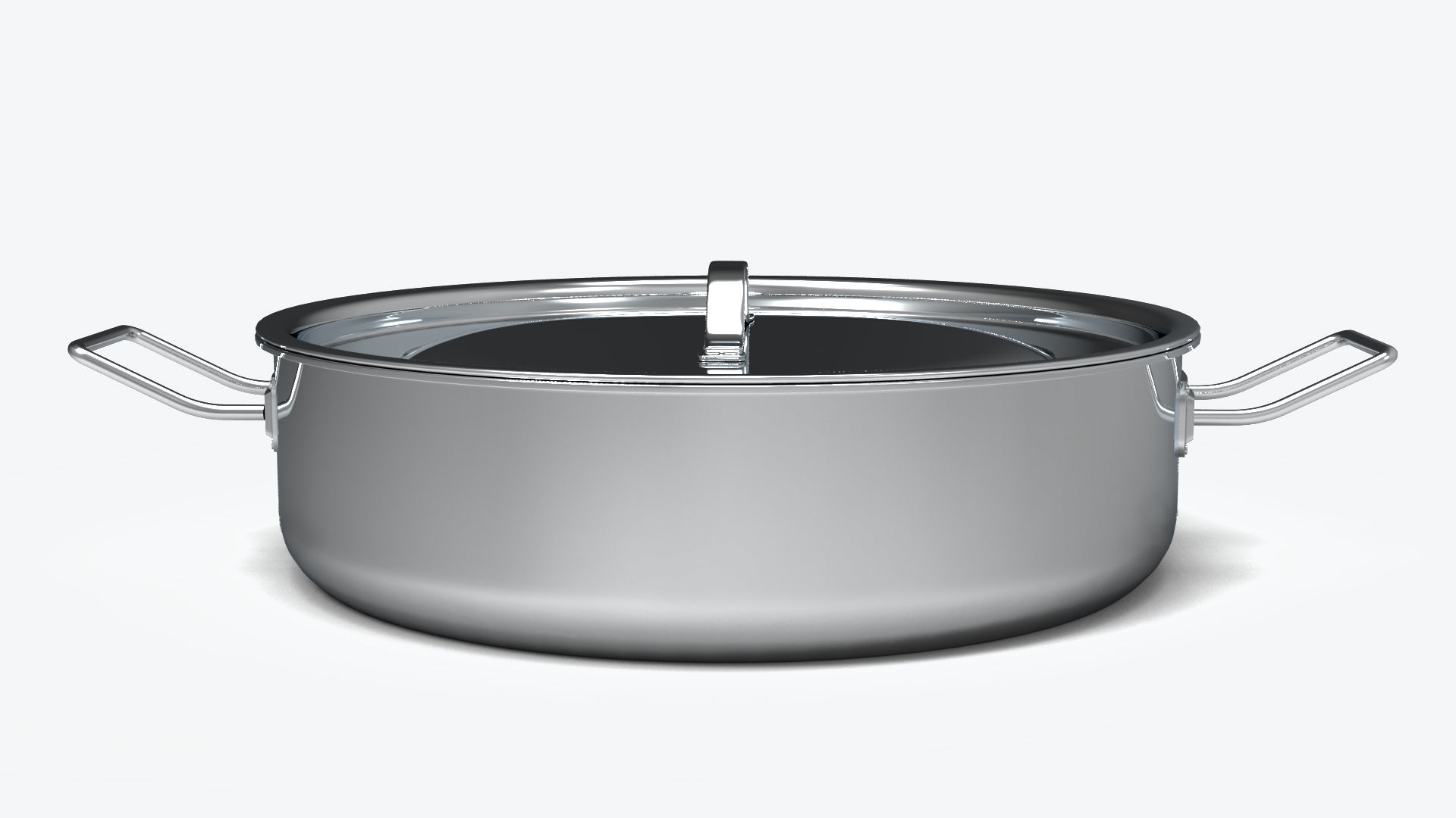 3d pan stainless steel pot 3D model_1