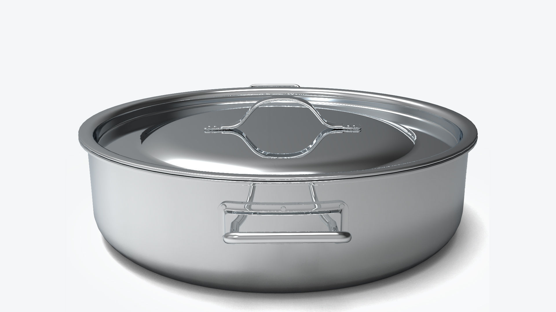 3d pan stainless steel pot 3D model_3