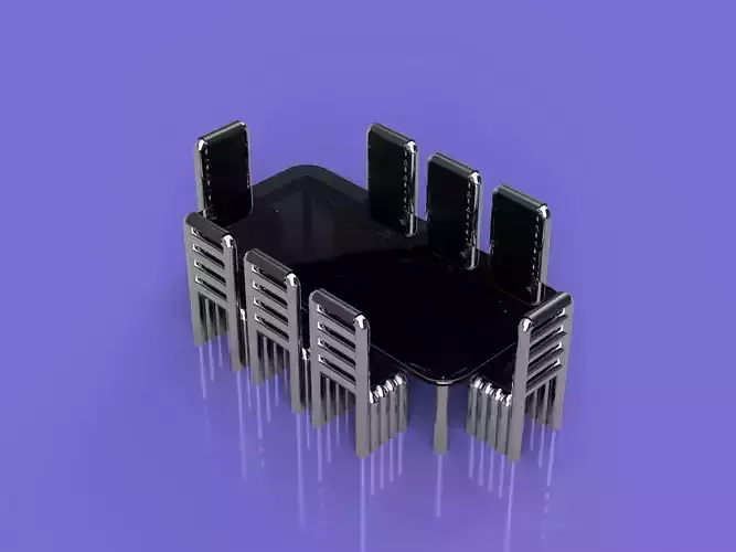 Large Dining Table and 8 Chairs - made of chrome and glass