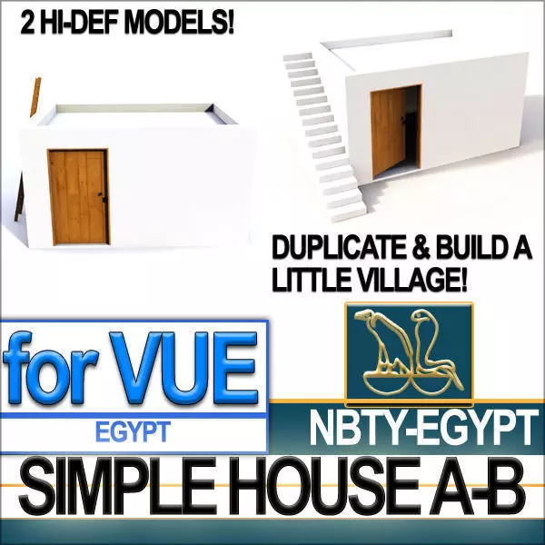 Ancient Egyptian Simple House A and B 3D model_0