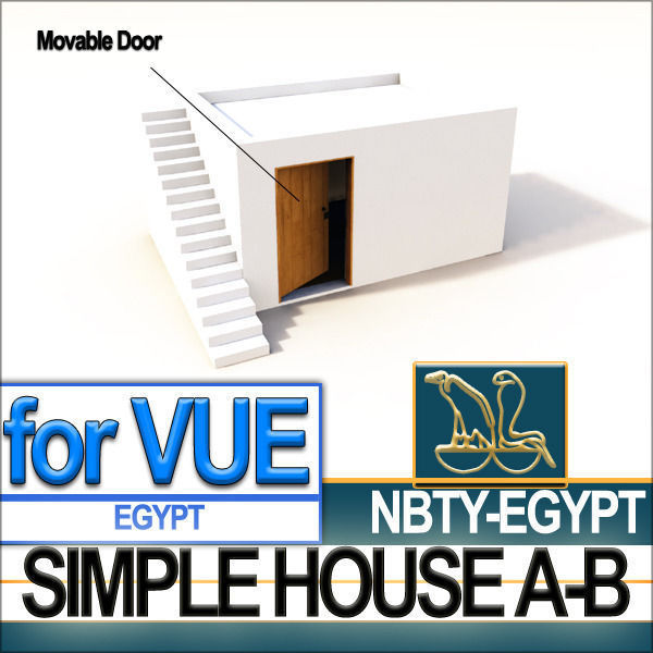 Ancient Egyptian Simple House A and B 3D model_1