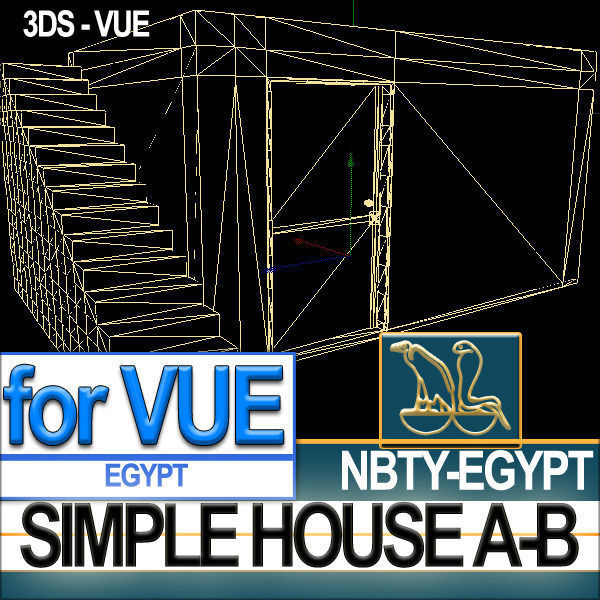 Ancient Egyptian Simple House A and B 3D model_2