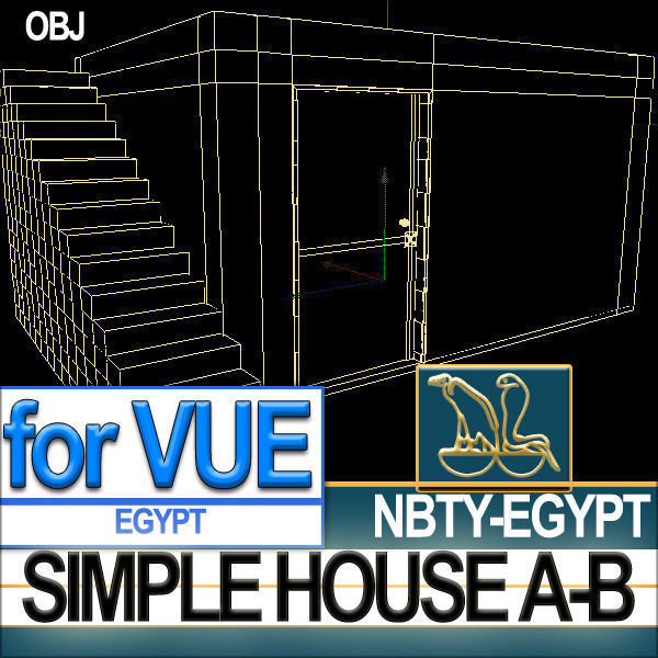 Ancient Egyptian Simple House A and B 3D model_3