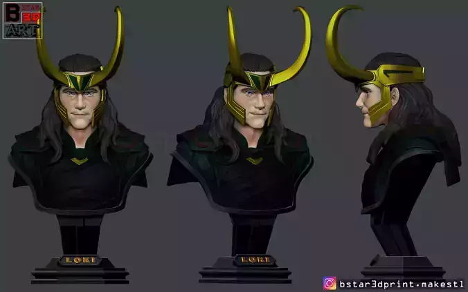 Tom Hiddleston - LOKI Bust 2 Head - Marvel - Avenger   