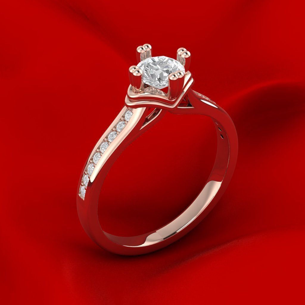 Engagement Crown Ring 3D print model_1