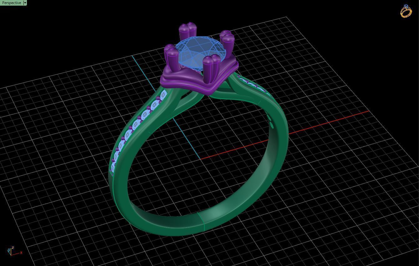 Engagement Crown Ring 3D print model_3