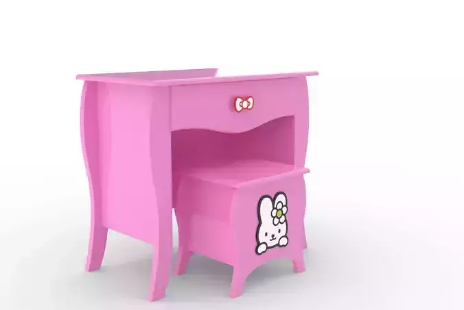 hello kitty kids wooden decor chair and hair make up
