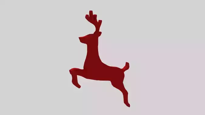 Low Poly Reindeer Silhouette Decorative Object