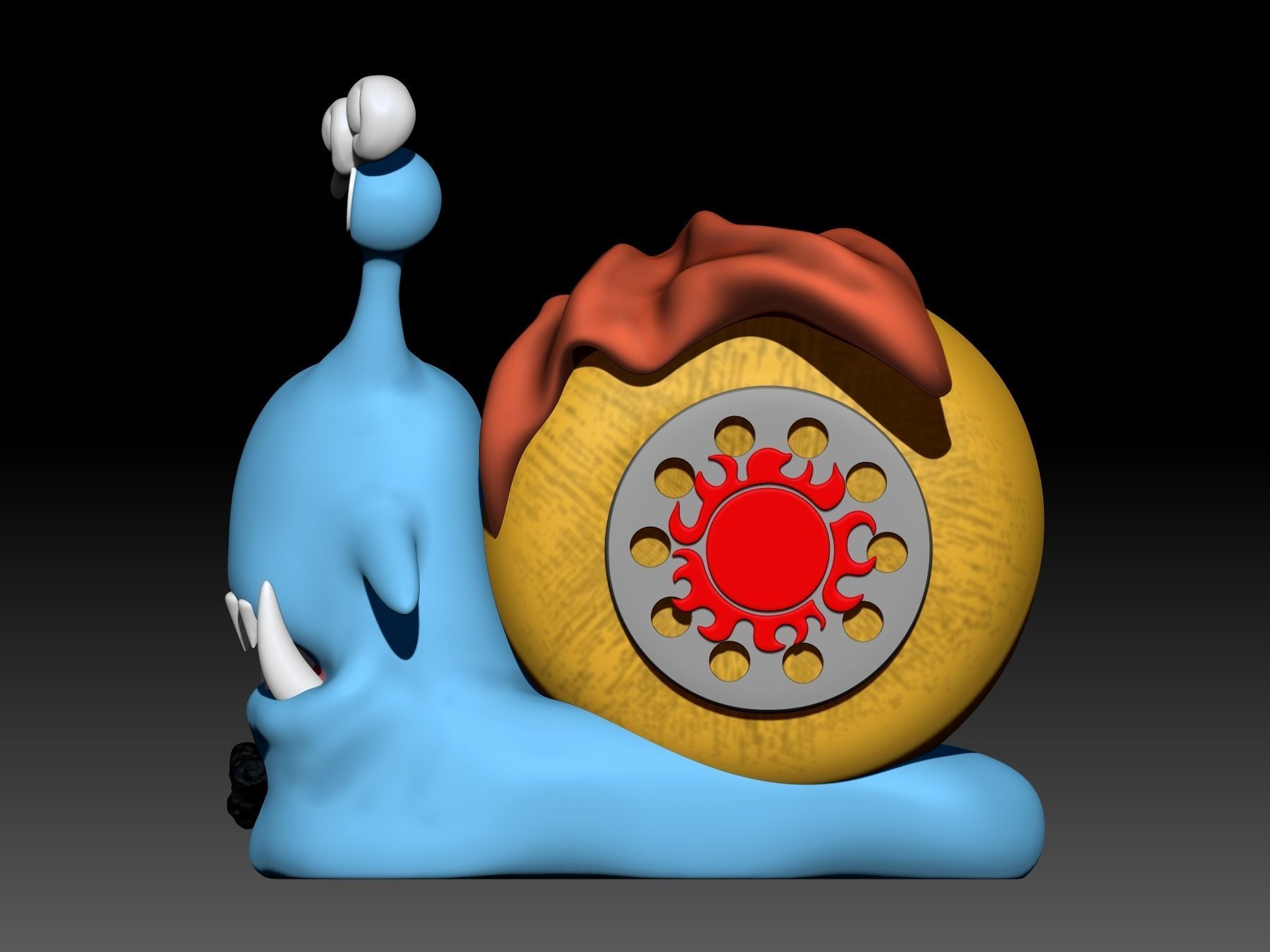 Denden mushi jimbe 3D print model_3