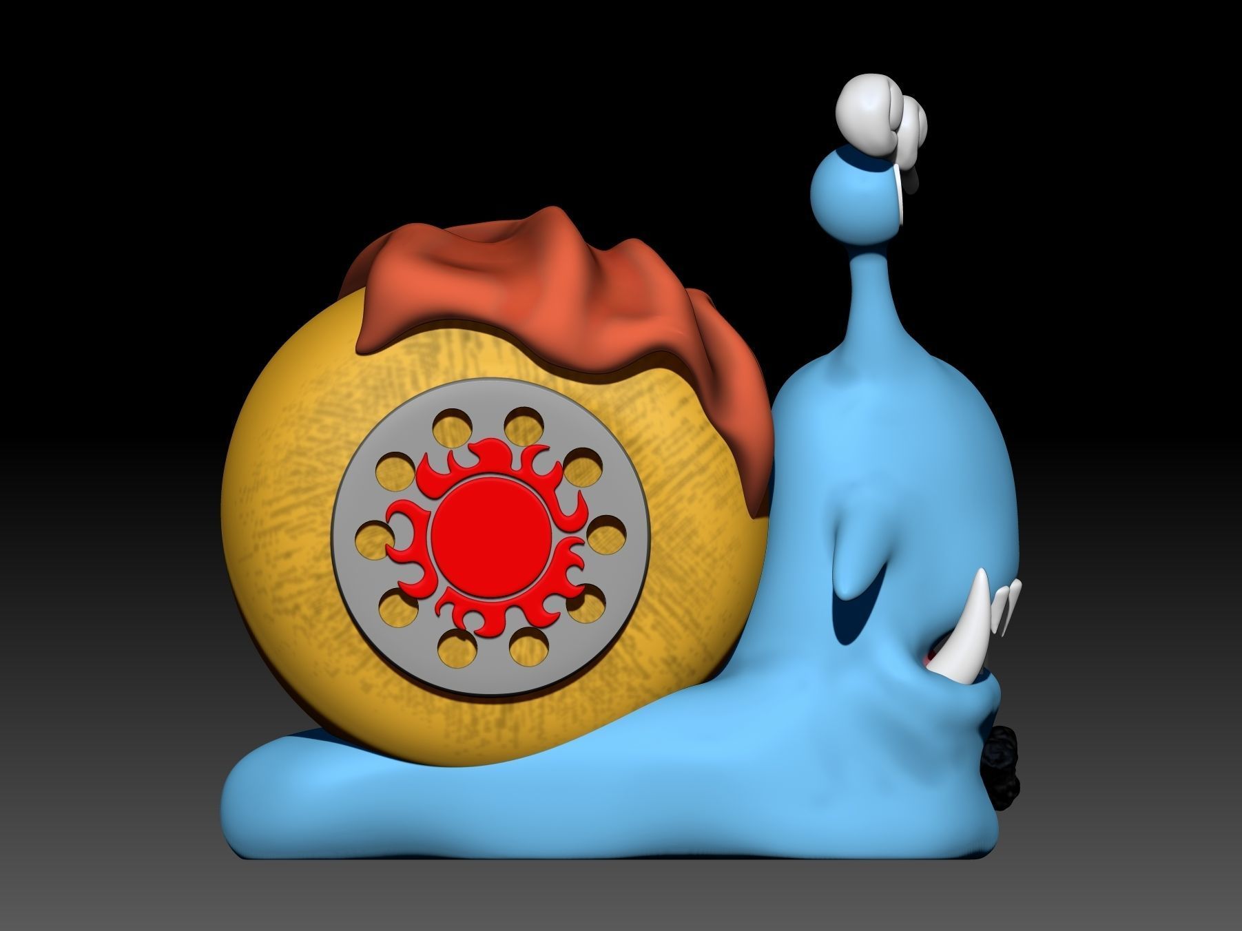 Denden mushi jimbe 3D print model_2