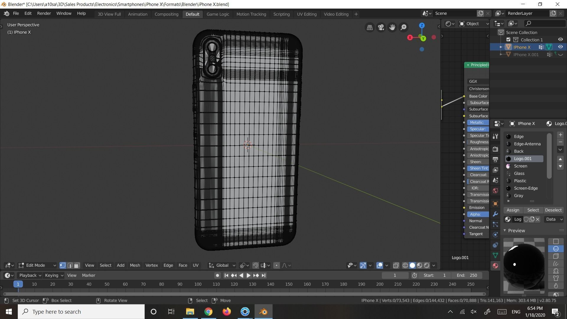 Apple iPhone X In Official Dimensions and Colors Free low-poly 3D model_6