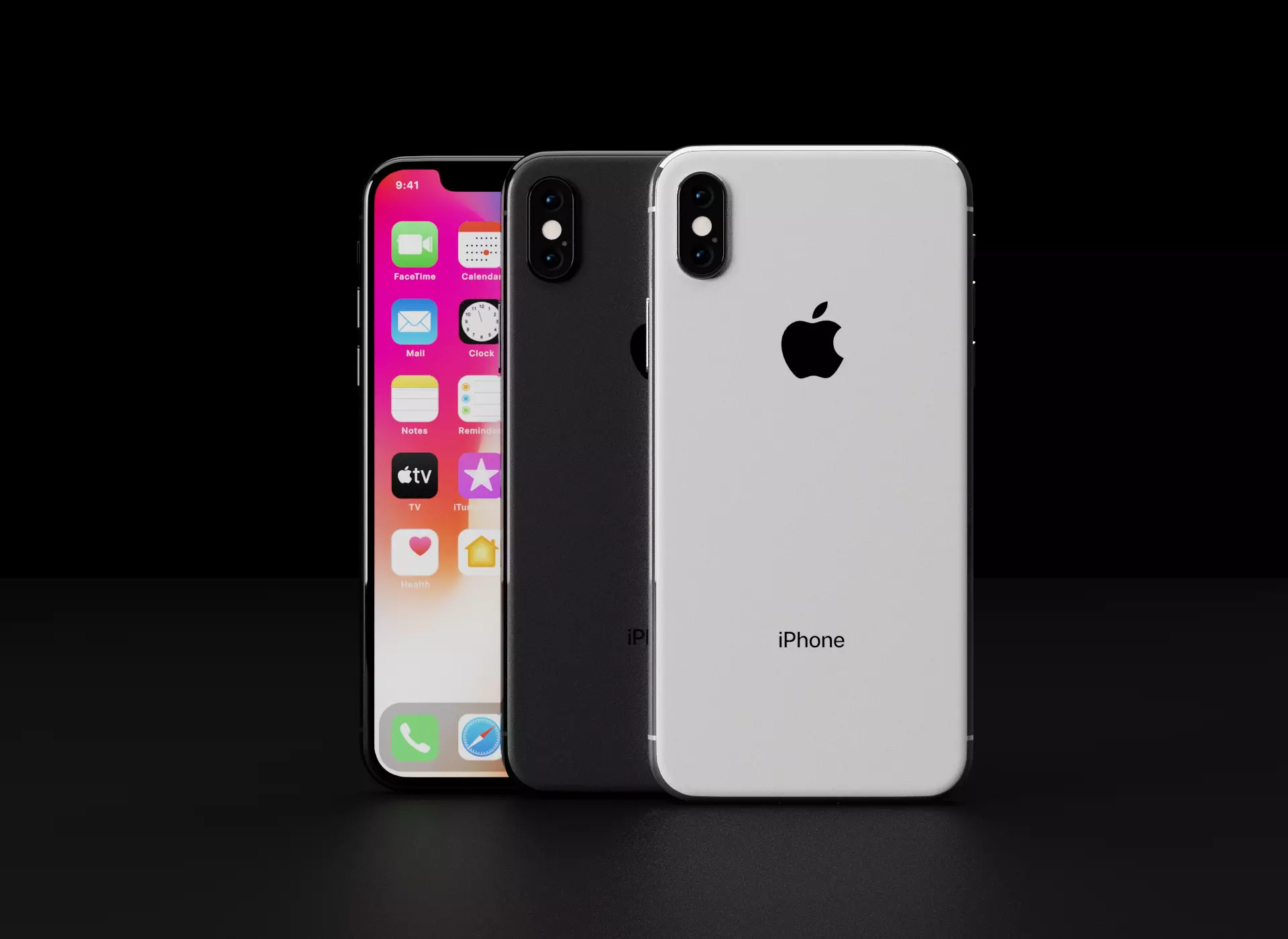 Apple iPhone X In Official Dimensions and Colors Free low-poly 3D model_0