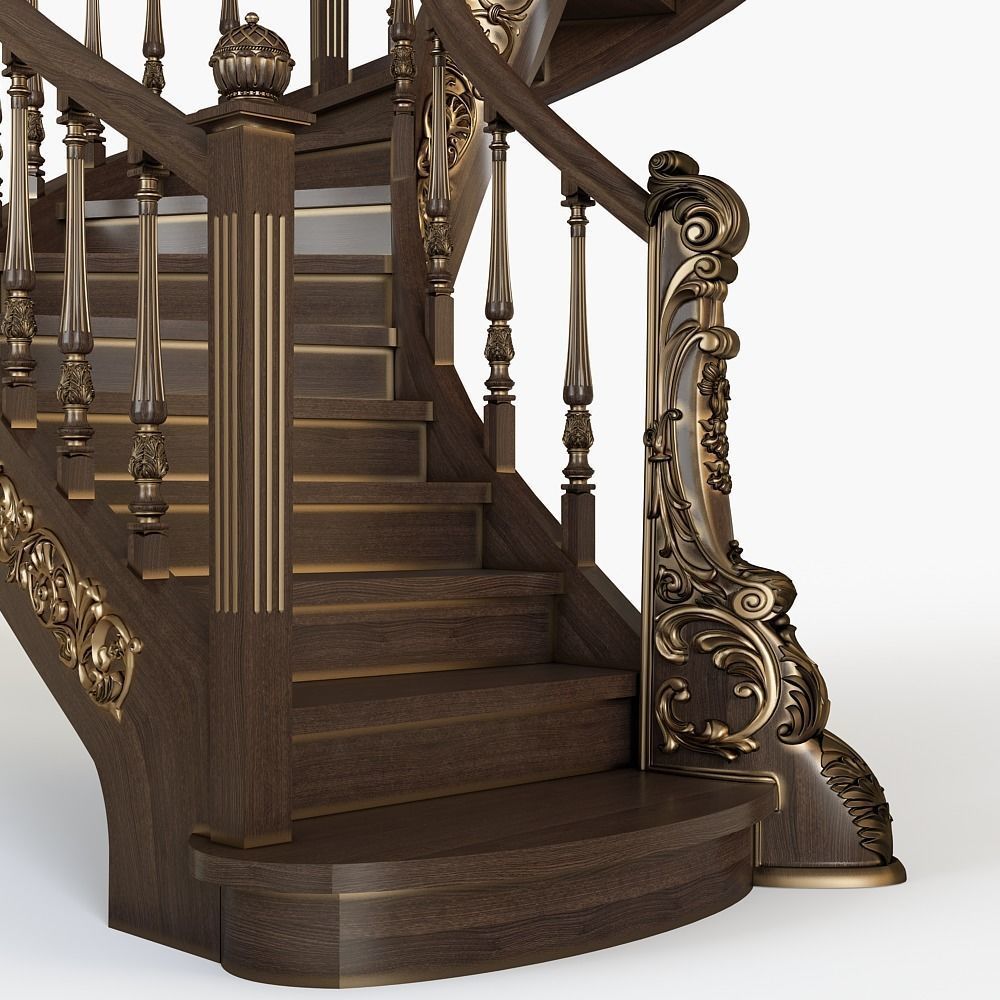 Classic stairs 3D model_5