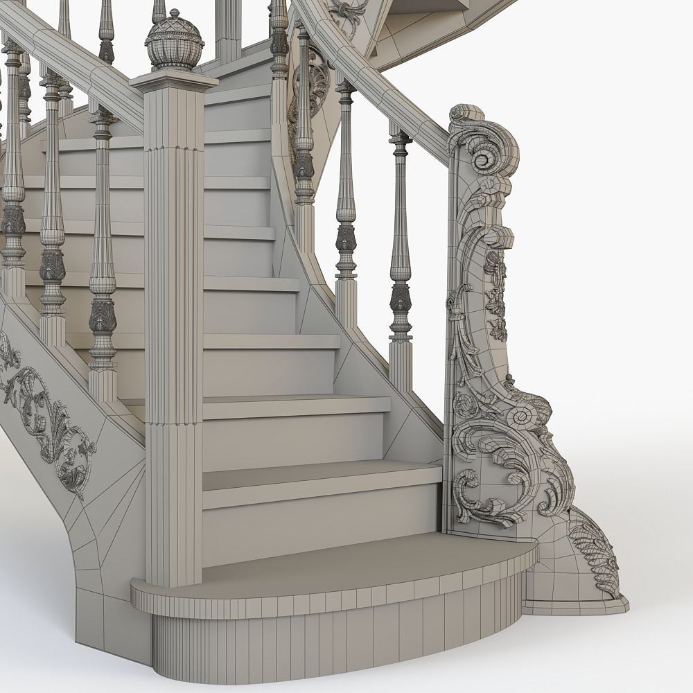 Classic stairs 3D model_4