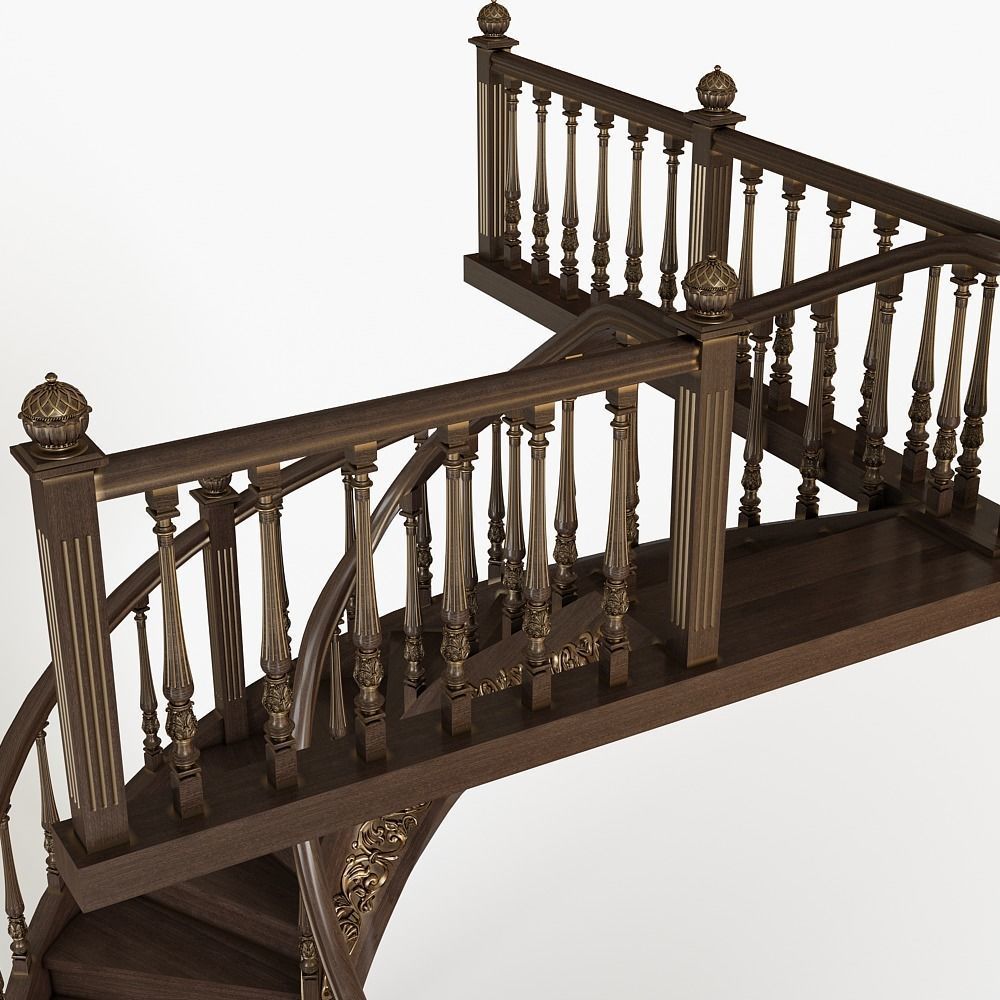 Classic stairs 3D model_6