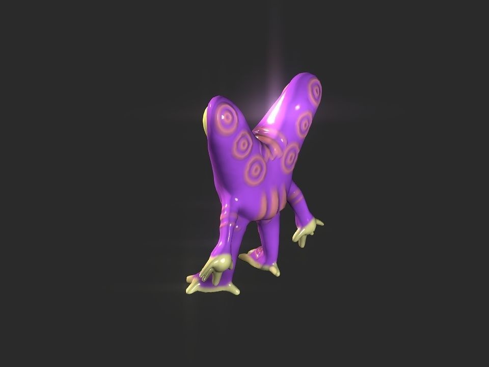 Twin Eye head toy alien Low-poly 3D model_30