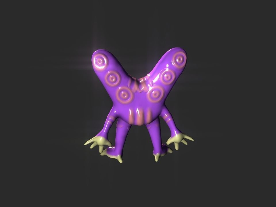 Twin Eye head toy alien Low-poly 3D model_32