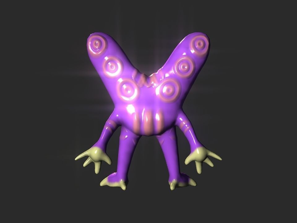 Twin Eye head toy alien Low-poly 3D model_20