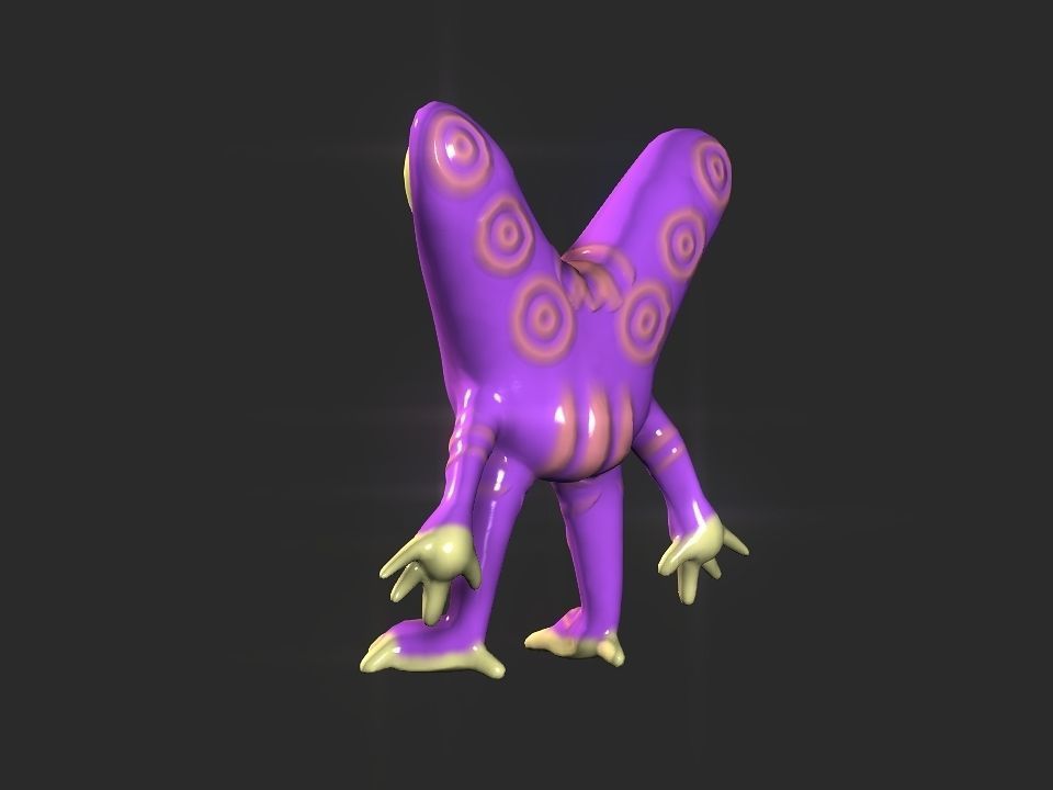 Twin Eye head toy alien Low-poly 3D model_18