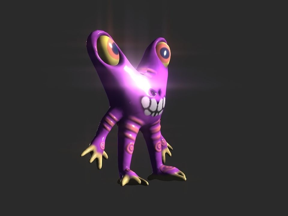 Twin Eye head toy alien Low-poly 3D model_26