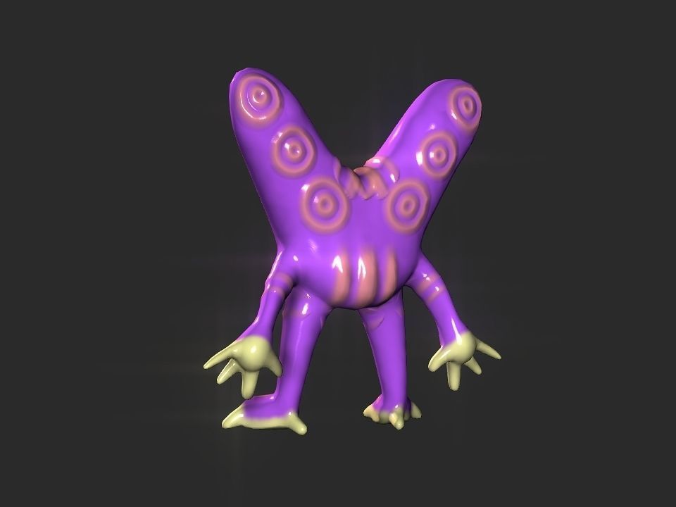 Twin Eye head toy alien Low-poly 3D model_19