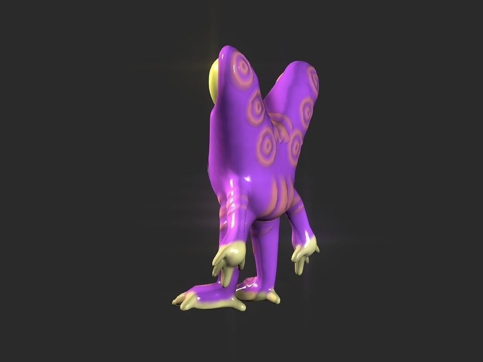 Twin Eye head toy alien Low-poly 3D model_17