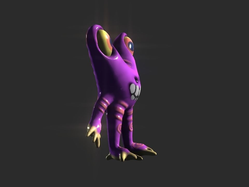 Twin Eye head toy alien Low-poly 3D model_25