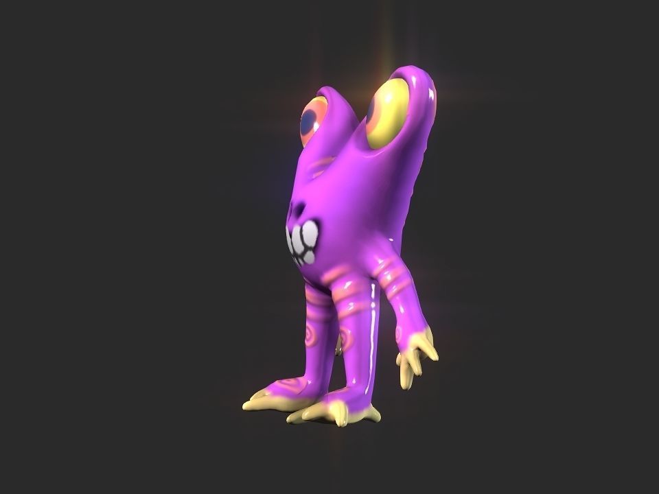 Twin Eye head toy alien Low-poly 3D model_15