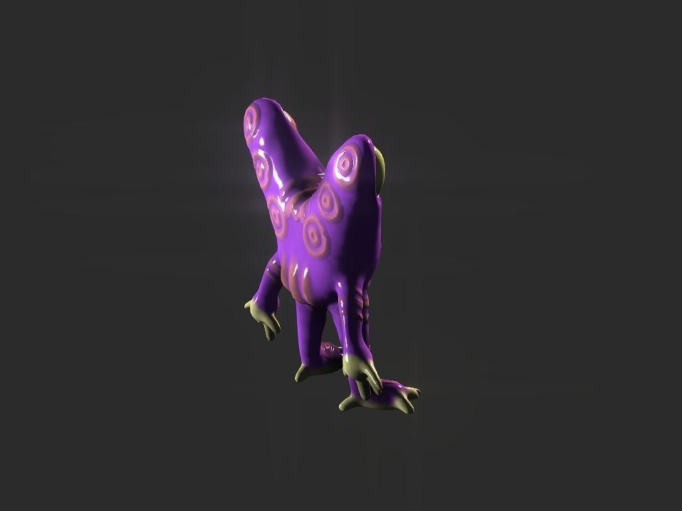 Twin Eye head toy alien Low-poly 3D model_3