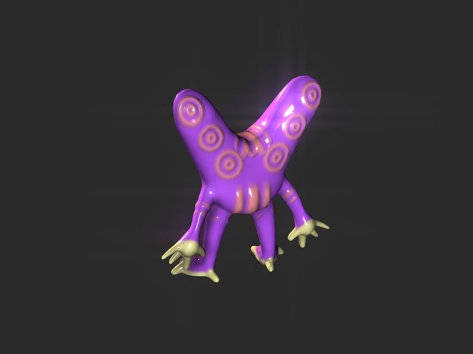 Twin Eye head toy alien Low-poly 3D model_31