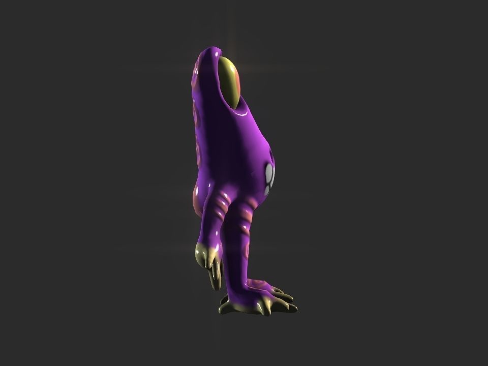 Twin Eye head toy alien Low-poly 3D model_24