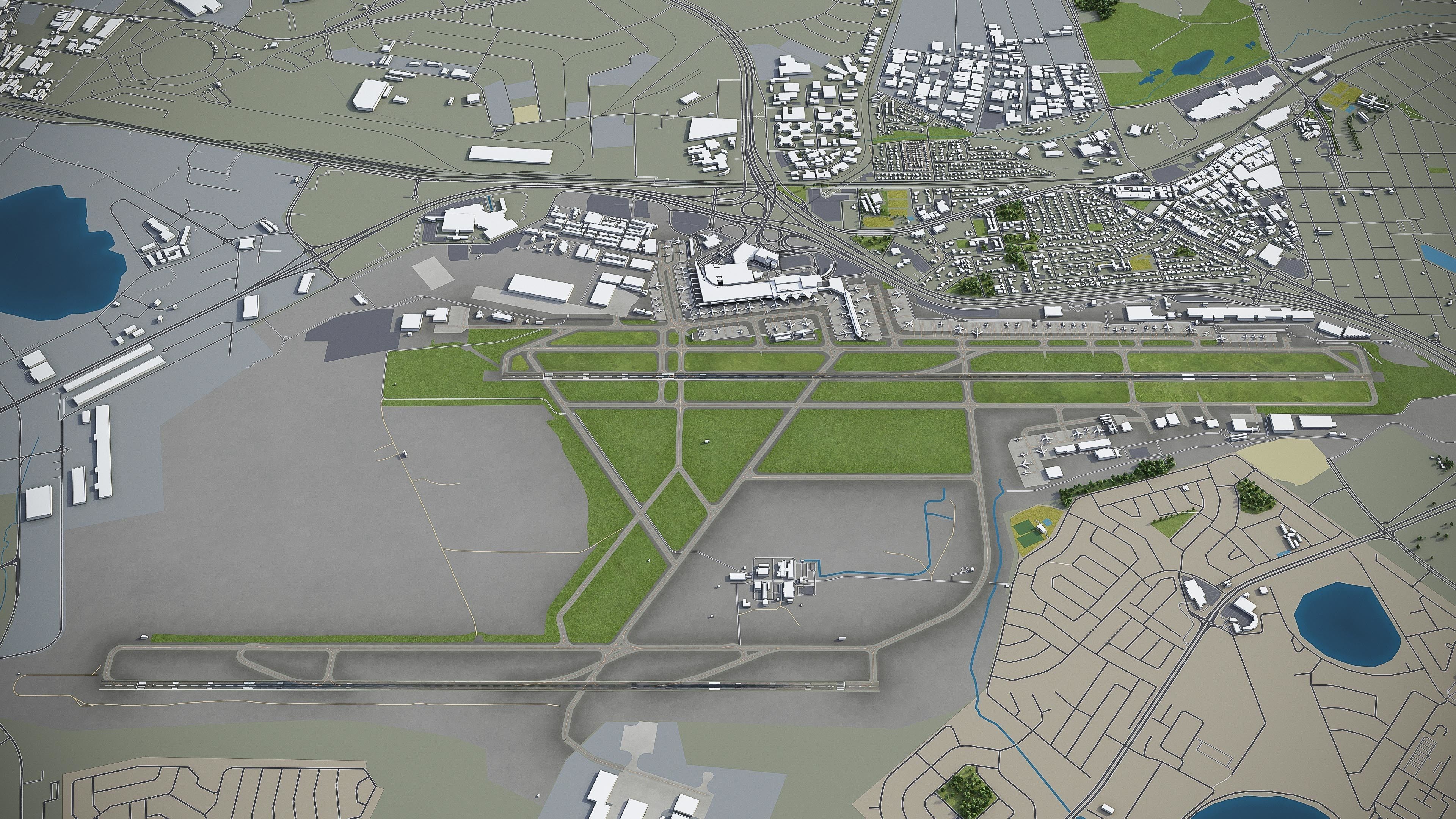 Johannesburg  OR Tambo Airport - JNB Low-poly 3D model_8