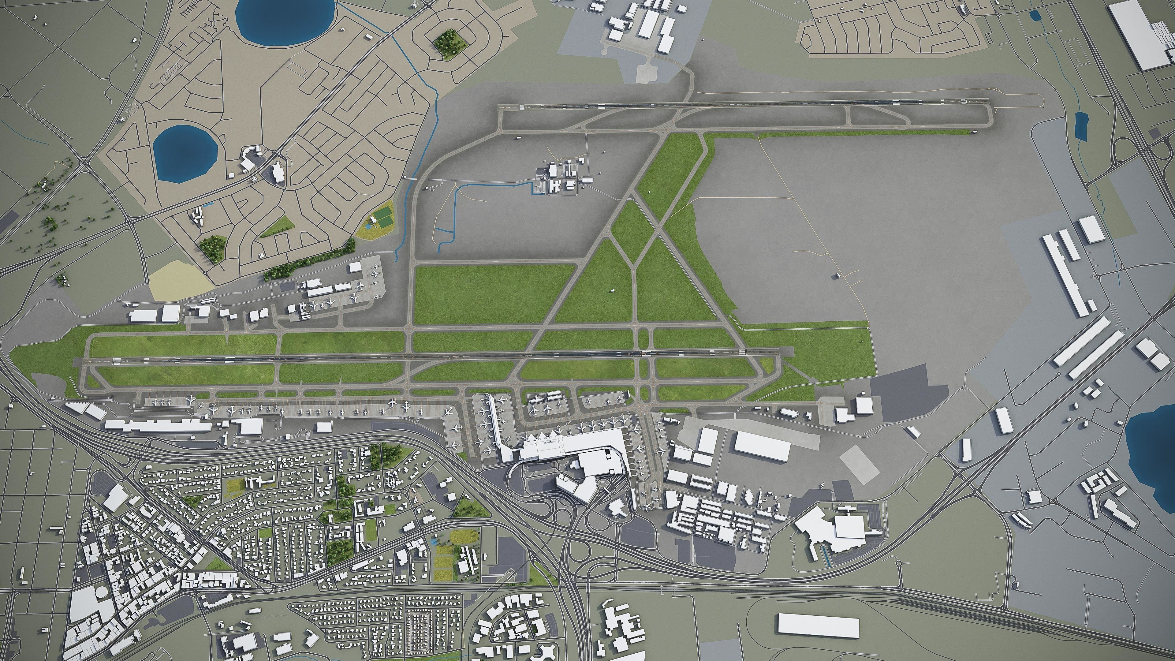 Johannesburg  OR Tambo Airport - JNB Low-poly 3D model_7